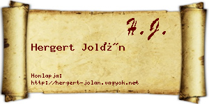 Hergert Jolán névjegykártya
