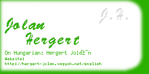 jolan hergert business card